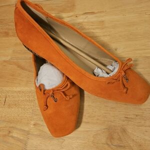 Sam Edelman Marisol Women's Ballet Flat color Dark Grapefruit Orange Size 9